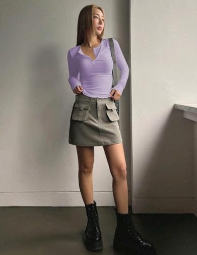 Image of Casual Regular Sleeves Solid Women Tops Henley Neck Top