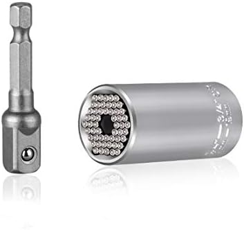 Universal Socket Tools Gifts for Man, Multifunctional Ratchet Wrench Sockets Power Drill Adapter 1/4"-3/4" Super Socket Repair Tool Set for DIY Handyman, Craftsman (7mm-19mm)