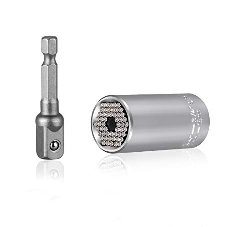 Universal Socket Tools Gifts for Man, Multifunctional Ratchet Wrench Sockets Power Drill Adapter 1/4