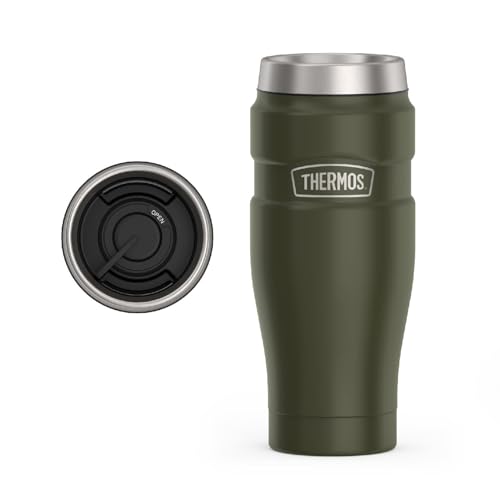 Thermos Staineless Steel King 16 Ounce Travel Tumbler, Army Green