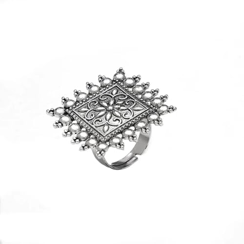 Anneaux ring bague géométrique square ajustable mode femmes hommes