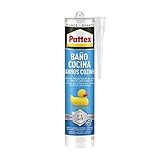 Pattex Baño y Cocina, silicona blanca resistente al moho, sellador impermeable para ducha, lavabo y más, silicona para baño duradera y fácil de usar, 1 cartucho x 280 ml