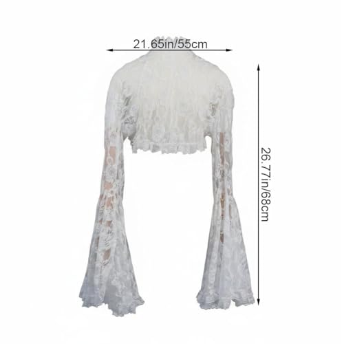 Blusa transparente de manga larga acampanada para un estilo vintage 6