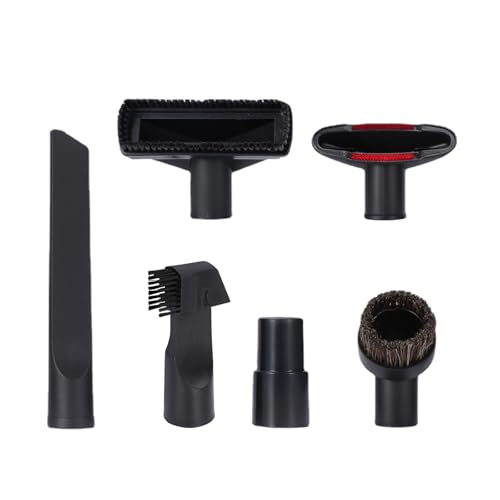 6Pcs Vacuum Attachments Compatible with Shark Vacuum Accessories, Karcher, Henry, Other Vacuums – PP Hair & Sofa Brush, 2-in-1 Nozzle, Flat Suction, Round Horsehair Brush & Adapter (32mm/35mm)