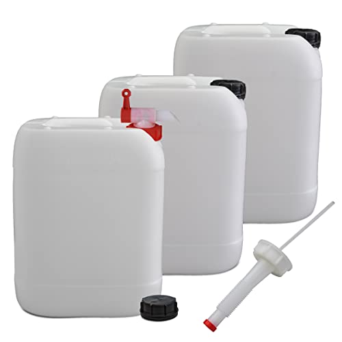 20 Liter Leerkanister DIN 61 – Mit Trichter Und 5 Etiketten, Made In Germany