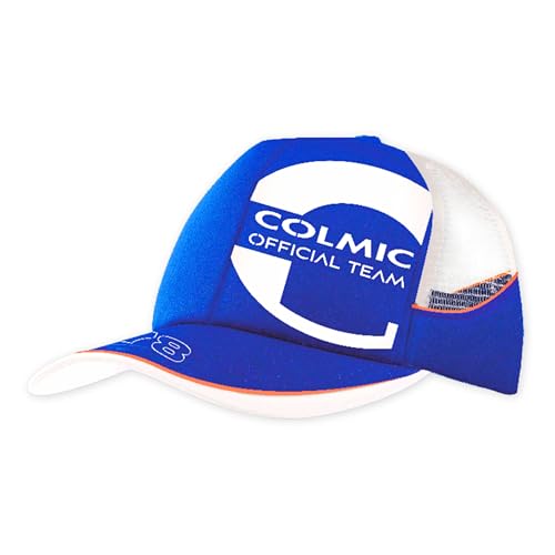 Colmic – Blu Mesh cap Orange Series – Cappellino Traspirante con Rete Posteriore e Visiera Curva – Taglia Regolabile
