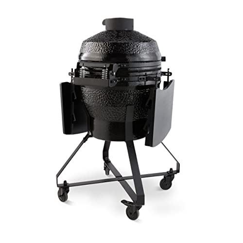 Premium Kamado Bbq 18 Pollici Ø 46 Cm - Barbecue A Carbonella - Grigliare, Affumicare, Cuocere Al Forno, Cuocere A Vapore - Fornello - Barbecue All'uovo Nero - Alto 100 Cm - 5
