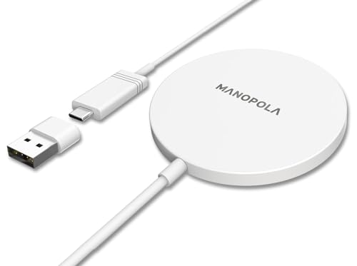 Manopola Magnetic Wireless Charger,Mag Safe Charger for Apple,15W Fast Charger Compatible with iPhone 15/14/13/12 Pro/Max/Plus/Mini and AirPods 3/2/Pro 2/Pro