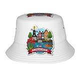 Tessuto twill di poliestere di alta qualità: realizzato in twill di poliestere di alta qualità, questo cappello alla pescatora con stampa di paesaggio urbano di Amsterdam offre un tocco liscio, morbido ed è leggero e traspirante, garantendo un comfort tutto il giorno.