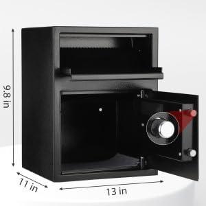 Miniatura 2 de Caja fuerte de seguridad para negocios y cerradura con teclado digital, antirrobo y resistente a caídas, baúl de seguridad de oficina para dinero en