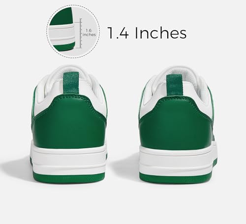 LUCKY STEP Women Fashion Sparkle Rhinestone Sneakers White Leather Low Top Tennis Shoes Lace Up Casual Comfortable Walking Shoe4