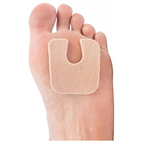 ZenToes U-Shaped Felt Callus Pads | Protect calluses from rubbing on Shoes | Reduce Foot and Heel Pain | Pack of 24 - 1/8" self-Stick Pedi Cushions Cover