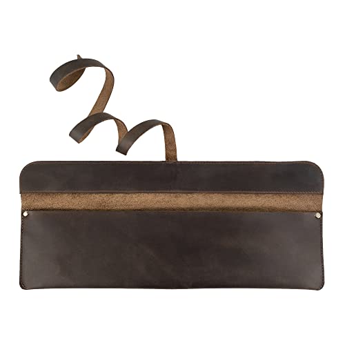 Cast Leather Co., Single Knife Case Handmade From Full Grain Leather - Bourbon Brown #TOP2
