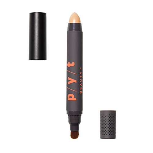 PYT Beauty Concealer Makeup Stick with Brush, Light/Pink, Medium Coverage for Dark Circles