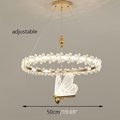 Lustre salon moderne papillon avec suspension cristal LED - 6