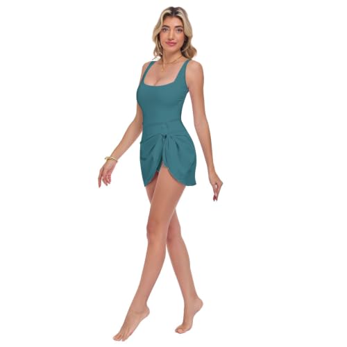 Traje de baño turquesa reductor con efecto vientre plano total 2