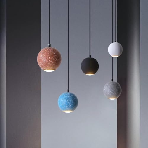 Suspension moderne LED en résine grise au fini architectural - 6