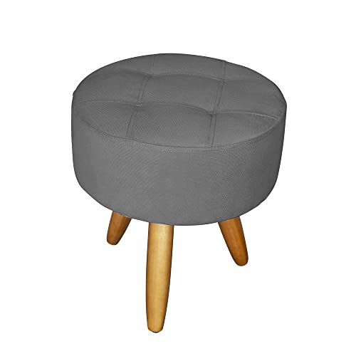 Puff decorativo redondo moderno resistente (Cinza)
