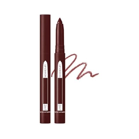 Fovcos 2-in-1 Lip Crayon, lip liner, Lip Liner Pencil, Slim Lip Pencil, Beauty Lip Gloss, Super Professional Tip Matte Lipstick, 2 in 1 lip Liner and Lipstick Built-in Sharpener Cover
