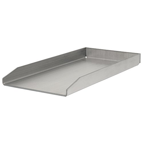 BBQ-Toro Edelstahl Grillplatte | 26 x 44,5 cm | BBQ Plancha passend für Weber Grill | rechteckig | universal und massiv | Grillblech für Holzkohle und Gas