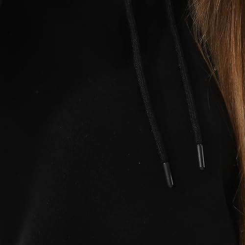 اندورا سويت شيرت صوف بغطاء للرأس واكمام طويلة - اسود - مقاس XL