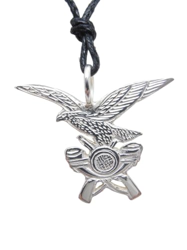 Alpini : Ciondolo in Argento 925 con l'Aquila Simbolo - Stemma Penne Nere - Pendente - Fregio