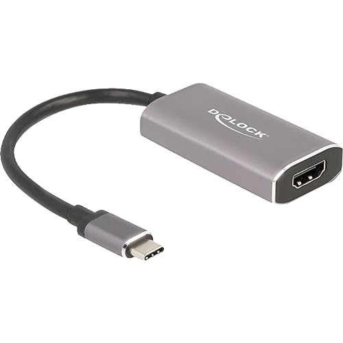 Delock USB Type-C Adapter zu HDMI (DP Alt Mode) 8K mit HDR Funktion, 62632, grau