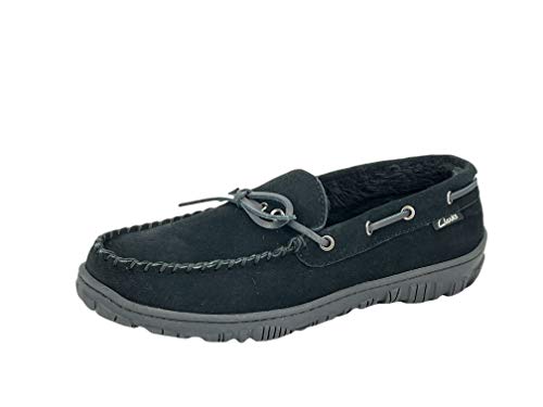 Clarks Suede Moccasin Faux Fur Slipper