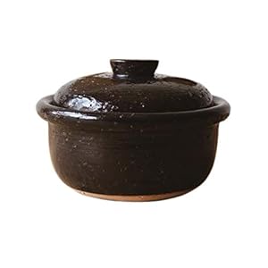 Japanese Donabe Kago Rice Cooking Pot, 2 Go, 1200cc, Black