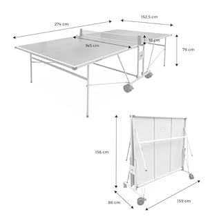 Alice's Garden - Table de ping Pong Outdoor Bleue - Table Pliable avec 2 Raquettes et 3 balles. pour Utilisation extérieure. Sport Tennis de Table