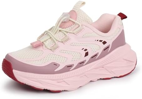 Tobfis Kids Boys Girls Arch Support Bungee Trail Running Tennis Hiking Athletic Shoes Lightweight Breathable Walking Sneakers(Toddler/Little Kid/Big Kid)