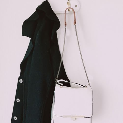 Correa de cuero marrón SHOWERORO con mini cadena; elegancia ligera y resistente para bolsos de moda 7