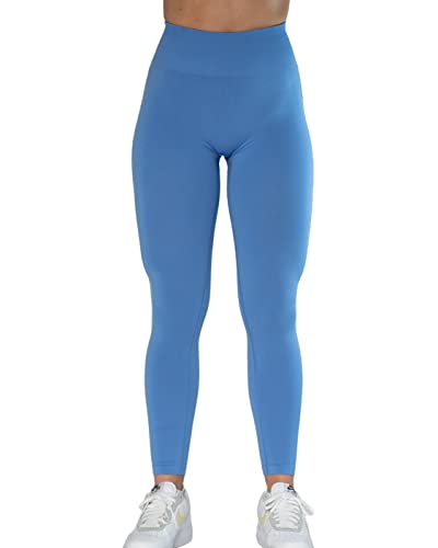 Seamless Scrunch Legging Women Yoga Pants 7/8 Tummy Control Workout Running For Fitness Sport Active Legging-25''（S,Lavender Lustre #TOP4