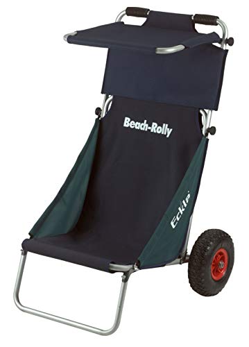 Preisvergleich Produktbild Eckla Beach Rolly mit Sonnendach, die ideale Transporthilfe (Luftbereift, Blau / Grün)