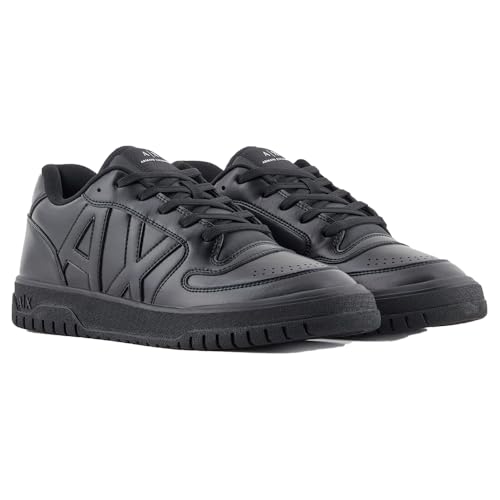 Armani Exchange Herren Duck Sneaker, Black+Black, 41 EU