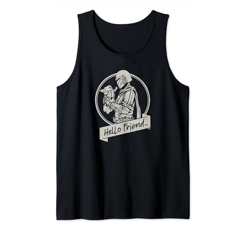 Camiseta de Mandalorian Mando y Grogu de Star Wars sin mangas para fans del cómic