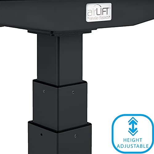 Image of Seville Classics AIRLIFT Pro S3 54 inch Solid-Top Commercial-Grade Electric Adjustable Standing Desk (51.4 inch Max Height) Table - Black /White