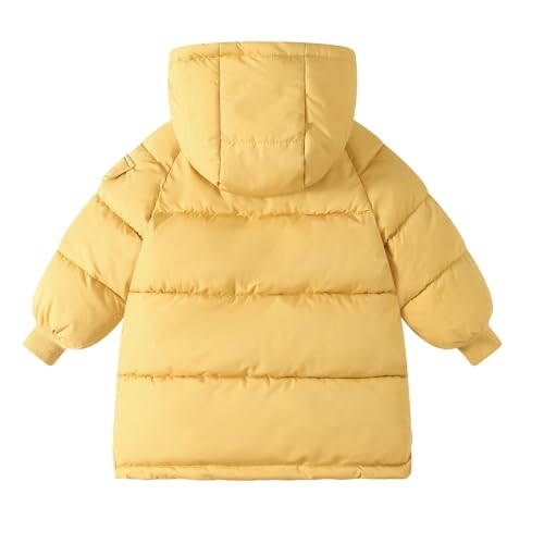 Kids Windbreaker Long Puffer Jacket Toddler Winter Warm Quilted Hooded Padded Down Coats Lightweight Full Zip Up Outwear2
