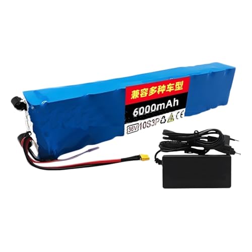 10S3P 36V 6000AhM365 36V Battery Pack, M365 Electric Scooter BMS, Waterproof Lithium Battery Pack with Charger
