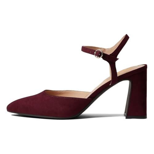 Tang'scuisins Women Stylish Ankle Strap Buckle Pumps Closed Pointed Toe Chunky High Heel Sandals Dressy Party Working Formal Daily Shoes Size 4-16 US4