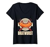 Mujer salchichas bratwurst Camiseta Cuello V