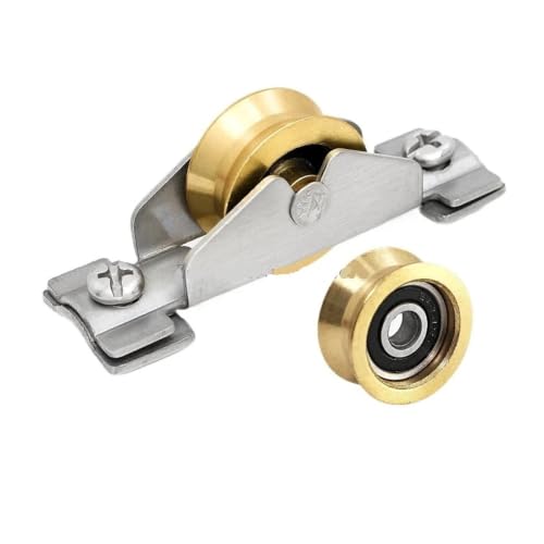 Polea deslizante de acero inoxidable de alta resistencia para puertas y ventanas, pack de 4 3