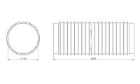 Ø 150mm - 3m PVC Lüftungsschlauch - Flexschlauch - Abluftschlauch für Trockner, Klimaanlage, Abzugshaube - Flexibel Schlauch – Ansicht 2