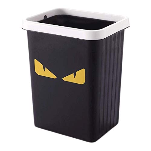 Cubo de Basura Bote de basura Classic Negro cubierta Cubo de la basura compartida Sala de estar Oficina Dormitorio Papelera estilo simple papel usado cesta sin cubierta de plástico rectangular Papeler