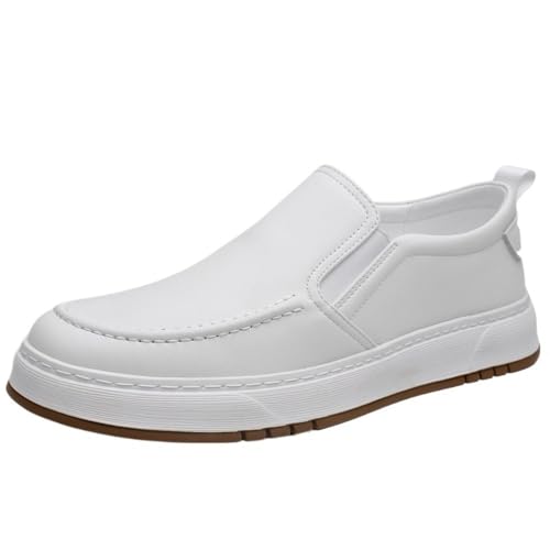 Men's Prom Loafers Suede Vamp Moccasins Shoe Solid Color Round Toe Non Slip Classic Slip-on