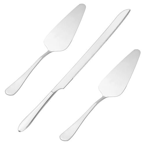 RISF Tortenheber und Servier Set, 3 Stück Hochzeits Kuchenheber & Tortenheber, Tortenheber Edelstahl für Alltag, Hochzeit und Geburtstage, SpüLmaschinenfest