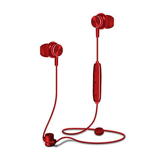 Auriculares Bluetooth Magnéticos inálambrico Deportivos, MeihuaTu Auriculares de Ruido de Cancelación in Ear con micrófono y Manos Libres para Deporte, Running,para Smartphones(Rojo)