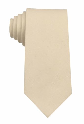 Image of Mens Solid Linen Ties - Slim Pattern Necktie for Men Wedding Groomsmen