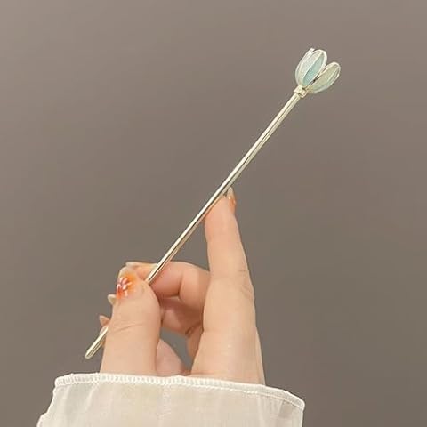 Metal Tassel Hair Pin Flower Hair Pins Tulip Flower Hair Stick for Women Girls Cover