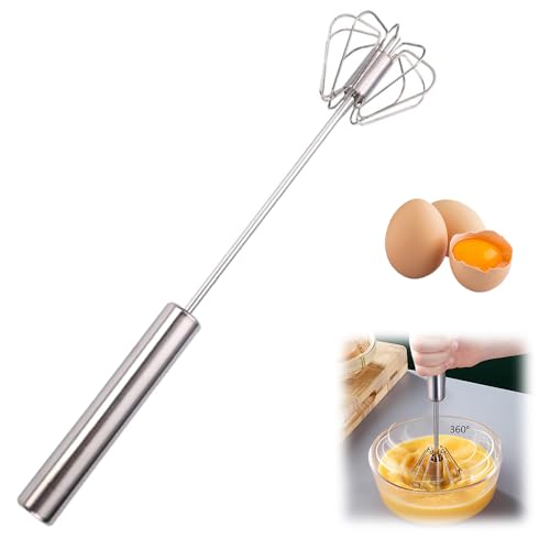 Stainless Steel Semi-Automatic Whisk, 2025 New Egg Whisk Hand Pus...